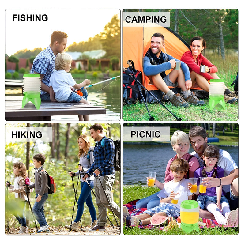 3.5-Liter Mini Portable Manual Foldable Multi-Purpose Beverage Dispenser