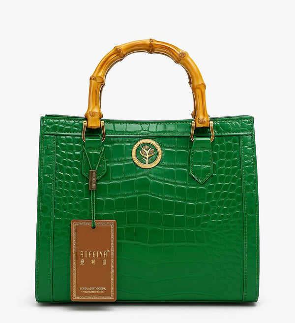 Premium Crocodile Pattern Genuine Leather Tote Bag - Portable & Stylish Women's Shoulder Messenger Bag, Shop Now!