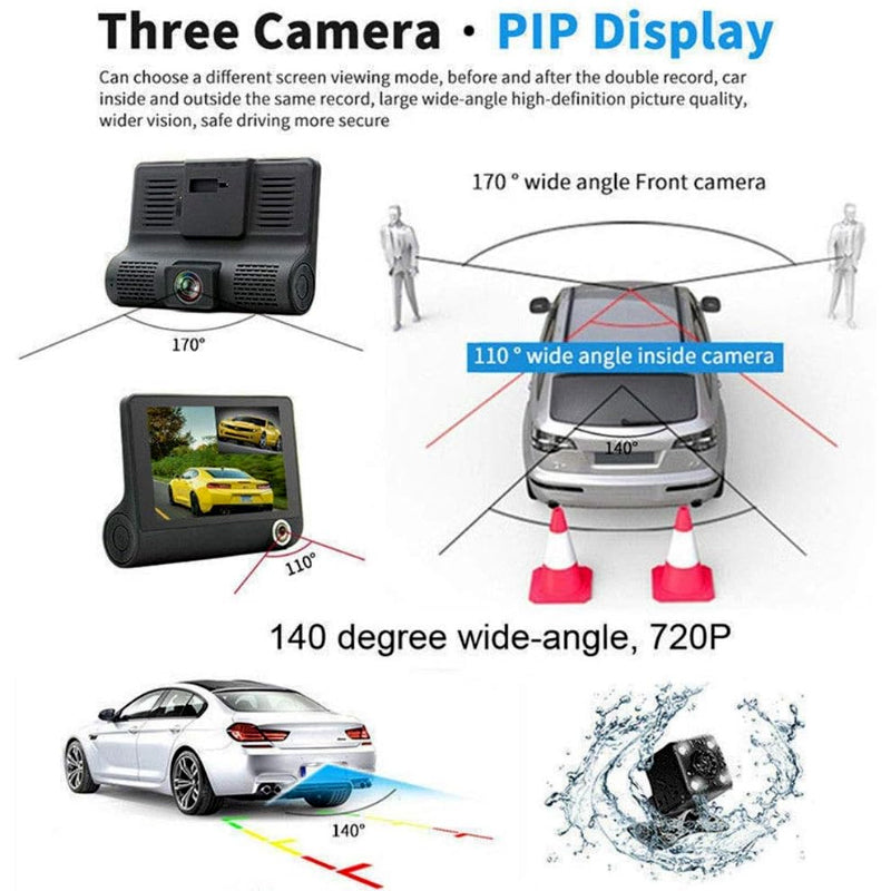WDR Dashcam 3 Full HD 1080P Video Advanced Car DVR Technology With 170 Degree Wide Angle