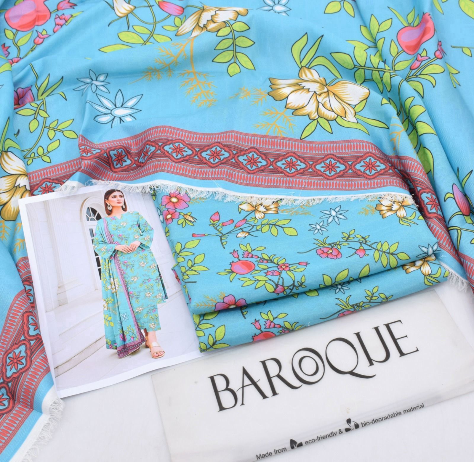 Classic Karandi 3pc Set – Shirt, Pants & Dupatta