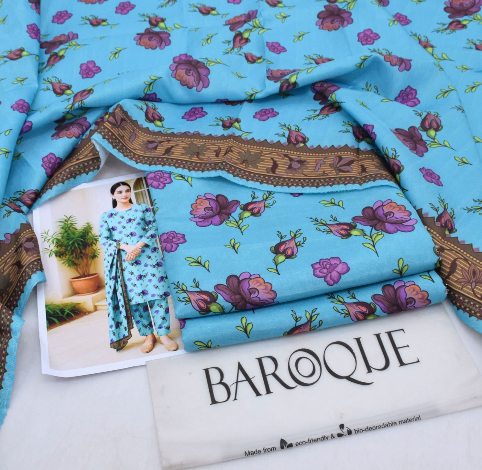 Classic Karandi 3pc Set – Shirt, Pants & Dupatta