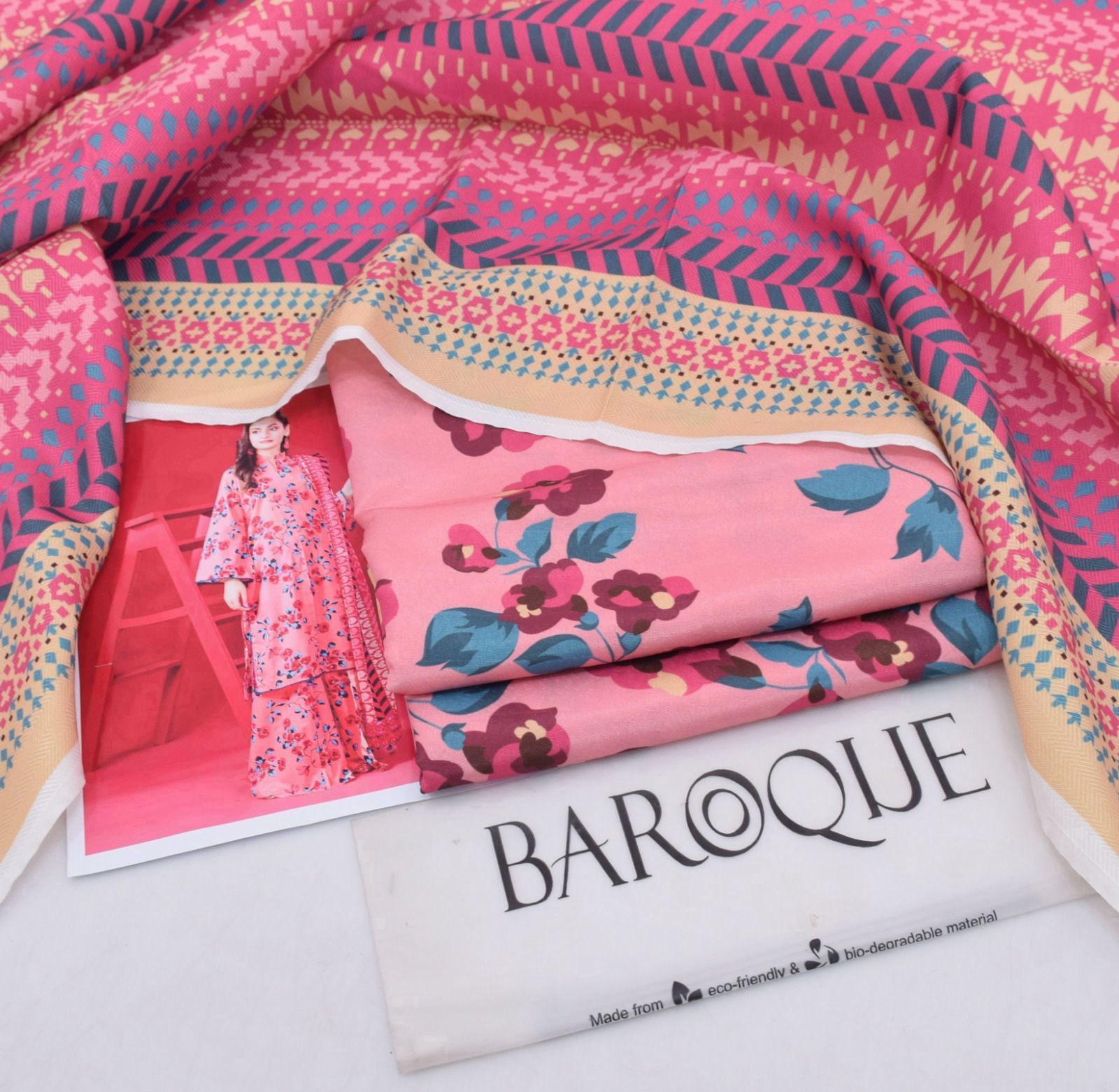 Classic Karandi 3pc Set – Shirt, Pants & Dupatta