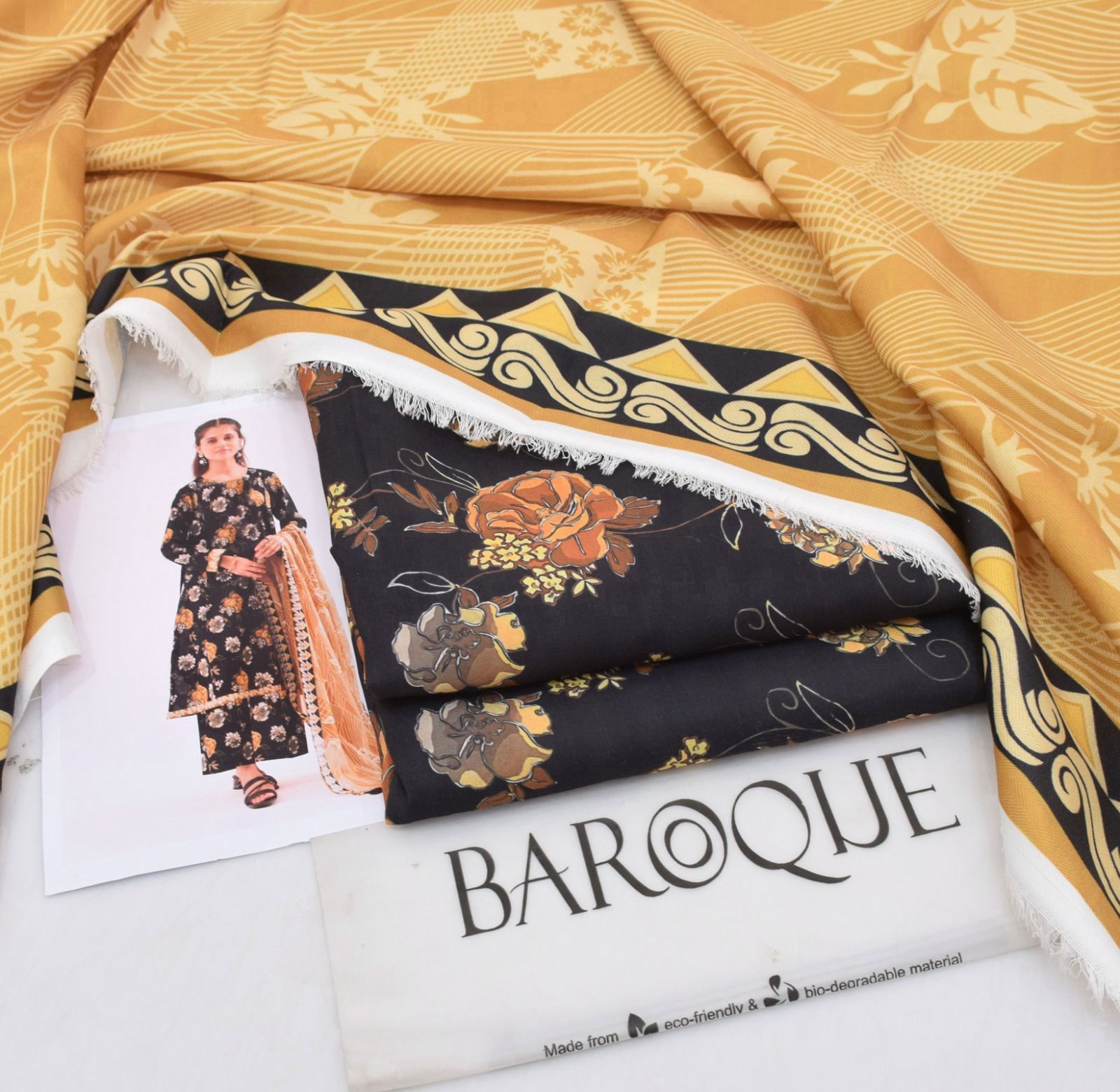 Classic Karandi 3pc Set – Shirt, Pants & Dupatta