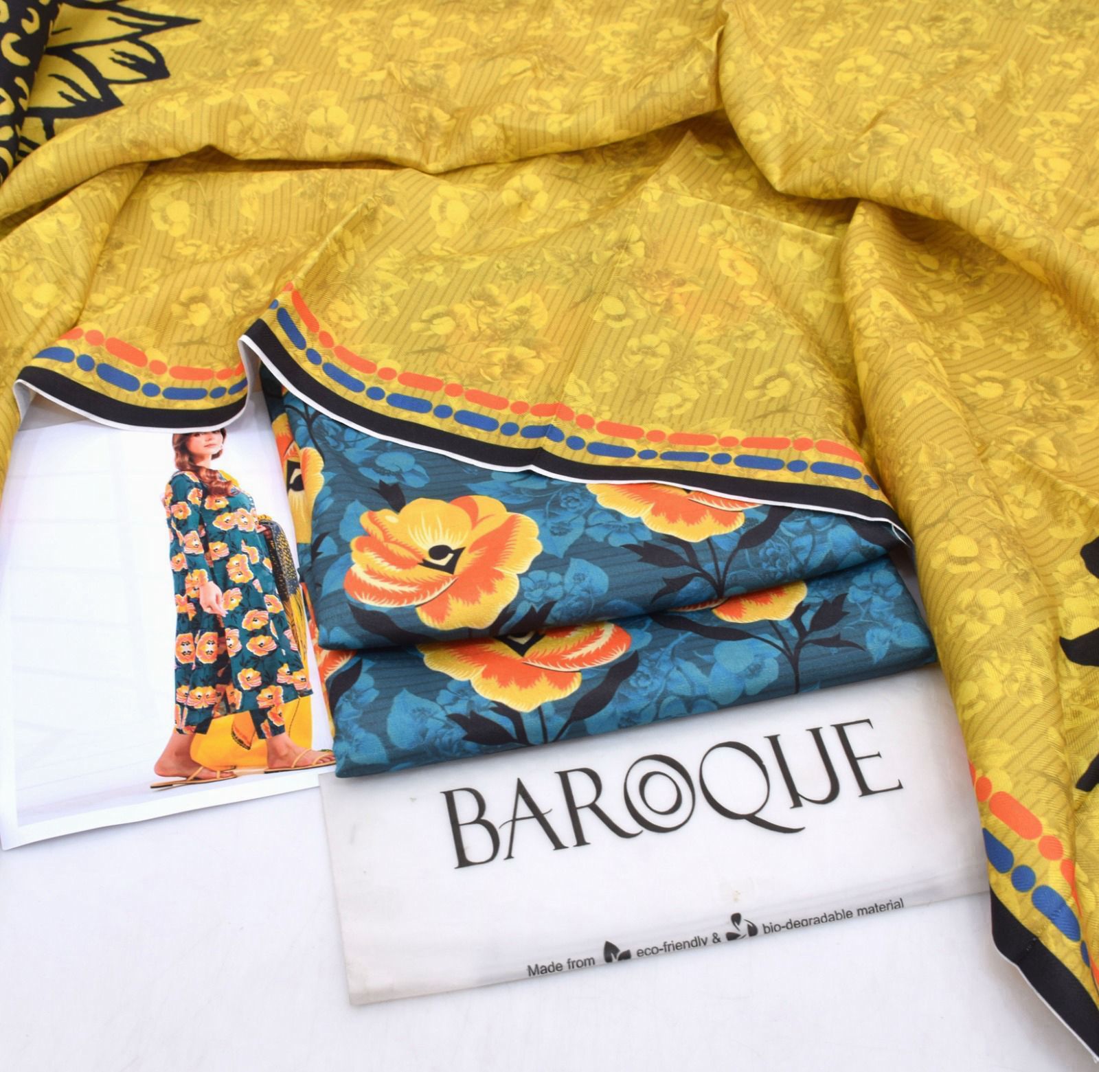 Classic Karandi 3pc Set – Shirt, Pants & Dupatta