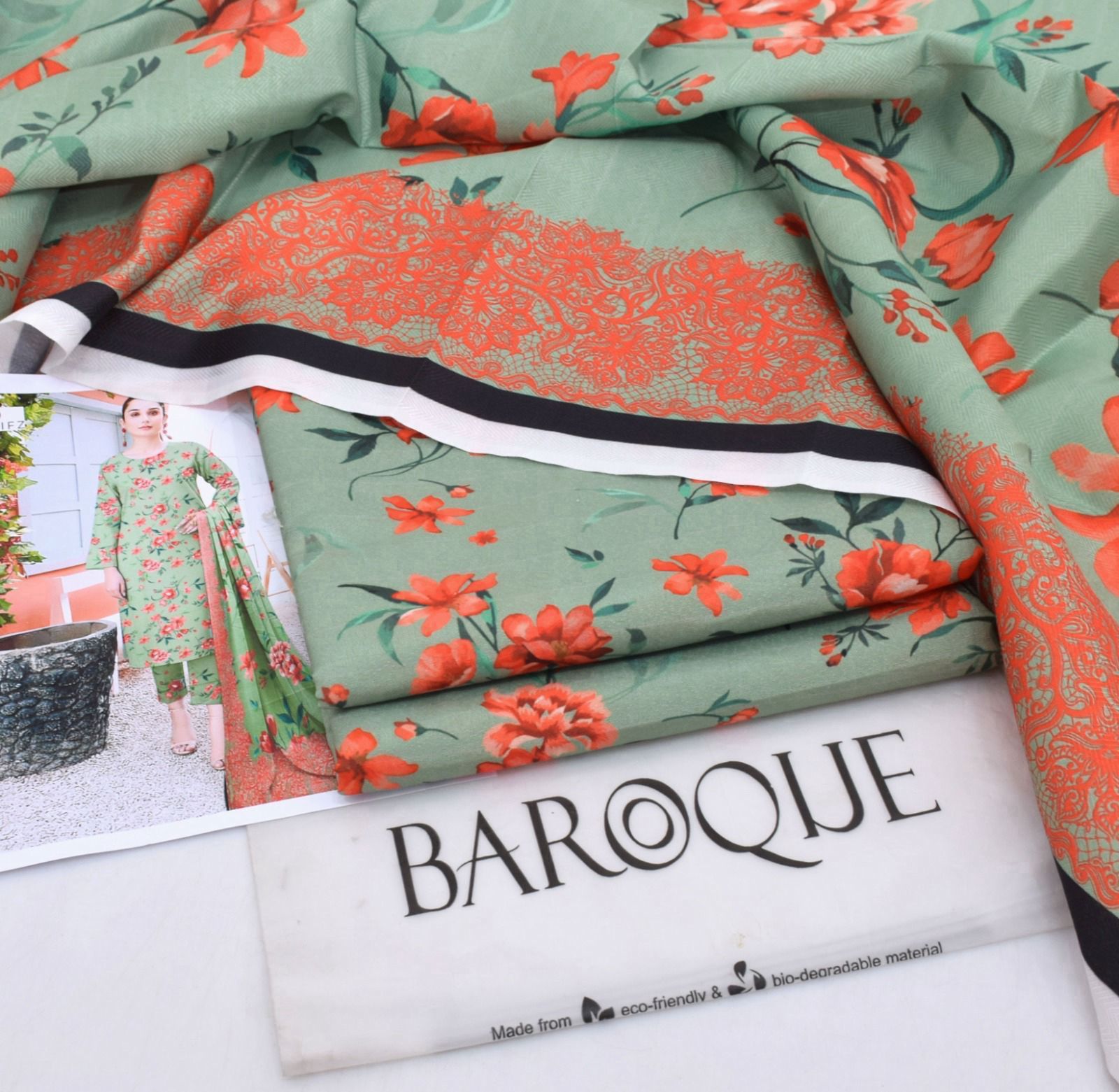 Classic Karandi 3pc Set – Shirt, Pants & Dupatta