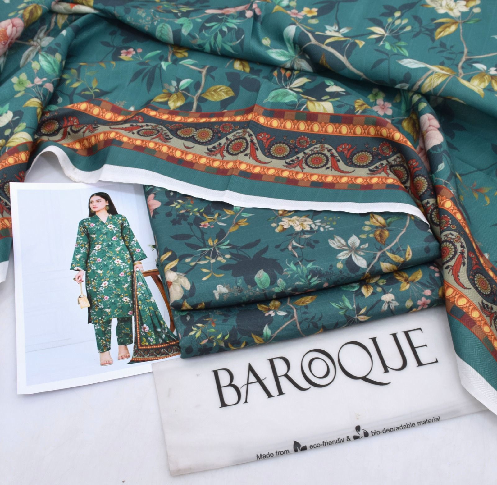 Classic Karandi 3pc Set – Shirt, Pants & Dupatta