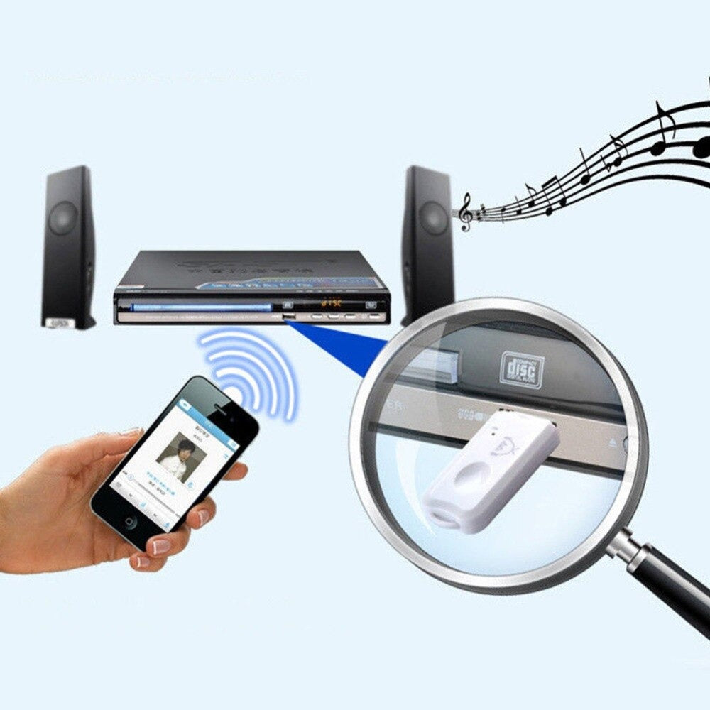 USB Bluetooth 2.1 Receiver Audio Stereo Adapter Wireless Handsfree Dongle Kit