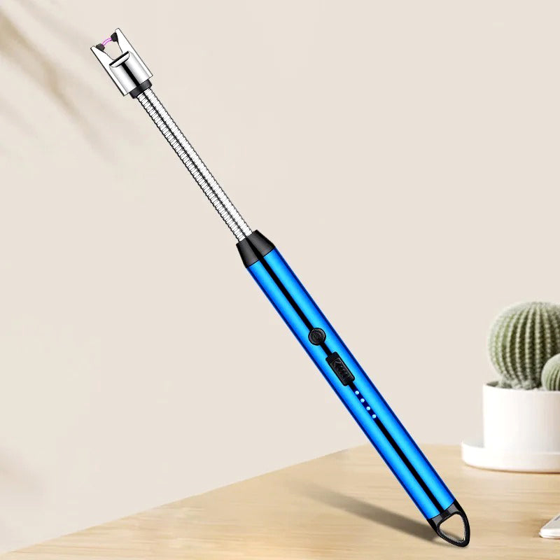 360° Flexible Neck USB Pulse Arc Lighter – Rechargeable Flameless Ignition for Candles, Kitchen Stoves & Outdoor BBQ