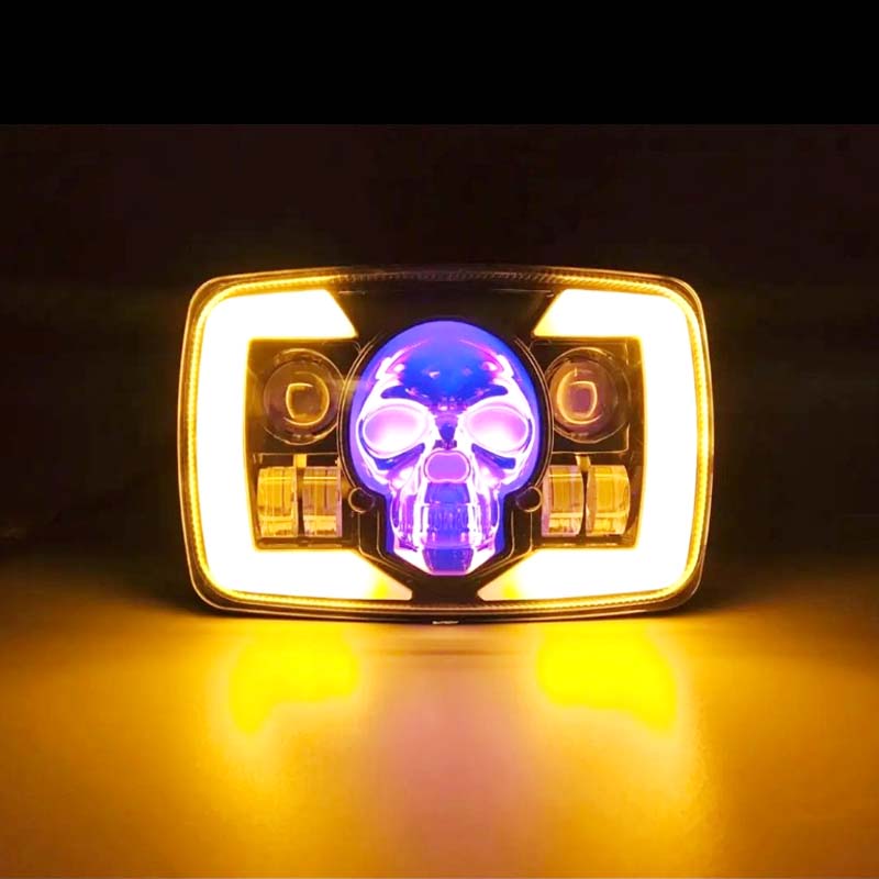 Skull Style LED Projector Headlight with DRL & Indicators – Perfect Fit for Honda CD70 / CG125